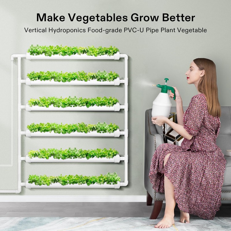VIVOSUN Hydroponic Grow Kit, 54 Plant Sites 6 Food-Grade PVC-U