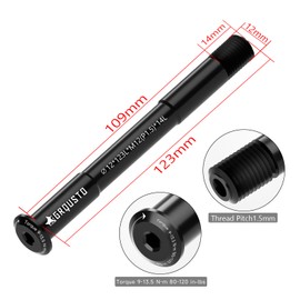 GRQUSTO 1.5mm Thread Pitch Front Rear Thru Axles for Road Mountain Bicyle Suspension Forks Rigid Forks and Bike Rear Frame, 6061 Aluminium Alloy Boost Through Axle: 12mm x 123mm
