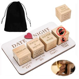 GATIHOK Romantic Couples Date Night Dice Game - Fun Interactive Gift for Anniversaries, Weddings & Parties - Includes 5 Dice, Game Board & Tote Bag - Perfect for Him/Her
