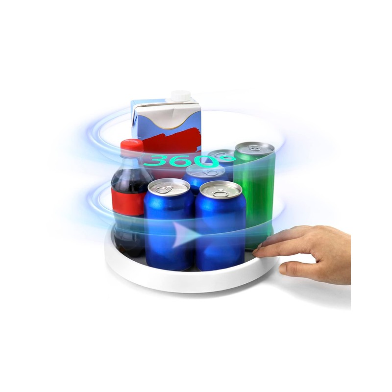 QWORK® 2 Pack Turntable Cupboard Organizer, Rotatable Organiser, seasoning organizer,