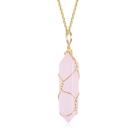 Healing Crystal Necklace for Women Men Amethyst Crystal Necklace Rose Quartz Necklace for Teen Girls