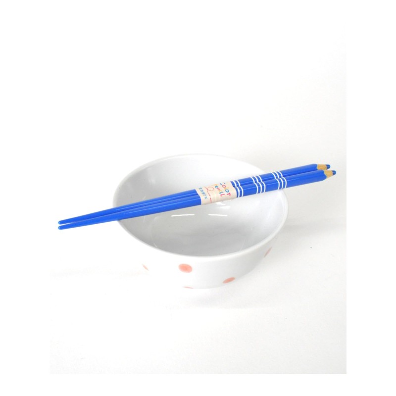 aoba Chopsticks Dishwasher Safe, Natural Wood Color Pencil Border Blue