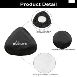BOBILIFE Rainproof and Sun Protection Bike Seat Cover - Waterproof UV Protection Anti-Dust Bicycle Saddle Cover for Mountain Bike, Road Bike, City Bike and E-Bike, 2 Pack (Large)