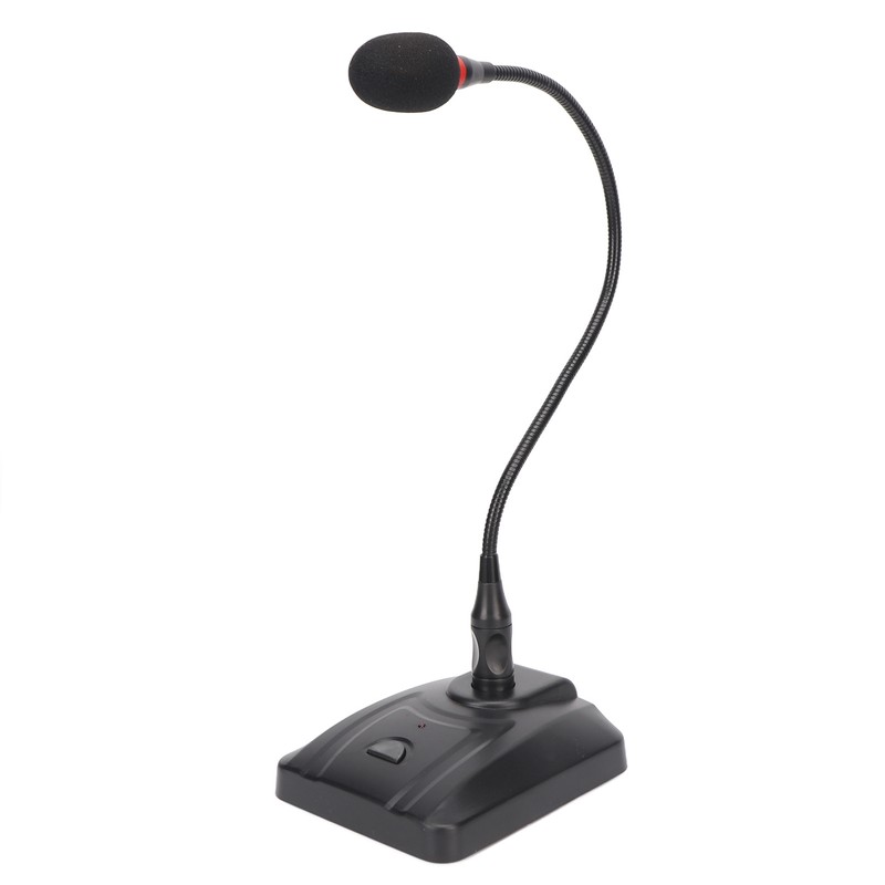 Gooseneck Condenser Microphone Flexible 6.35mm Wired Desktop Microphone for Broadcasting