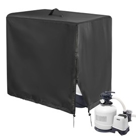 Pool Pump Cover, Pool Sand Filter System Cover for Clear Pool Pump Outdoor Cover Sand Filter System 420D Oxford Full Tarpaulin UV-Resistant and 100% Waterproof