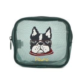 Kusuguru Japan Animal Mode Mesh Fabric Cosmetic Pouch, green