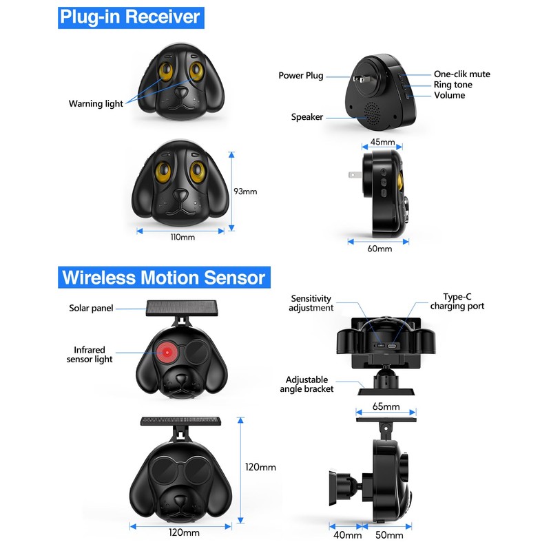 Trushome Outdoor Weather Resistant Motion Detector-Security Alert System, 1 Detector
