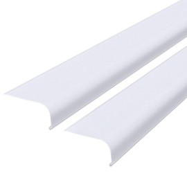 Retisee 2 Pcs 24" Under Cabinet Light Cover Replacement White Ribbed Acrylic Lens Diffuser Low Profile for Under Counter Fluorescent Light Fixture Kitchen Bathroom Vanity, 2-3/4"W x 1-3/8"H(Curved)