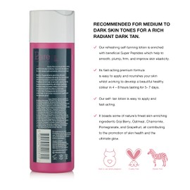 Bare by Vogue Self Tanning Lotion Dark-200 ml- Natural tanning, Glow Moisturising, Suitable for All Skin Types - Self Tanner for Face & Body.