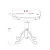 East West Furniture Eden Wood Small Dining Table with Pedestal