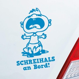Car Sticker in your desired Colour Writing's On Board Baby Child Boy Girl 15x9 cm Car Window Sticker, light blue