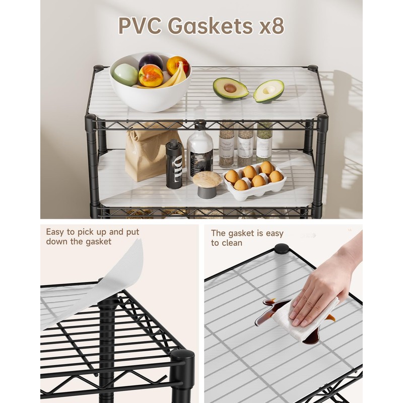 Golpart 8 Tier Shelves Storage Shelf Wire Closet Bathroom Organizers