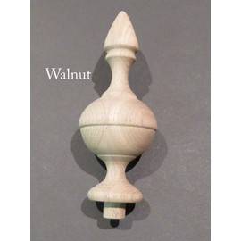 Wooden Finial Bed Post 5" Wood Choice Oak Maple Cherry Walnut or Mahogany #65 (Walnut)