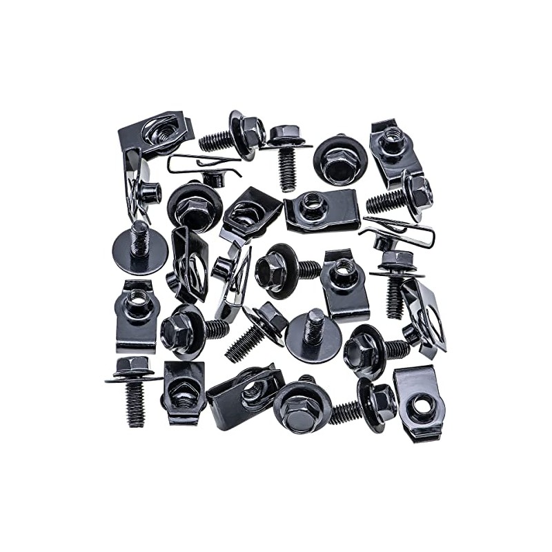 Rexka 15 Sets M6-1.0 Hex Washer Head SEMS Body Bolts