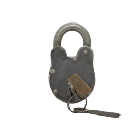 Deco 79 01104 Metal Brass Lock and Keys Wall Hanging, 3.5" x 2"