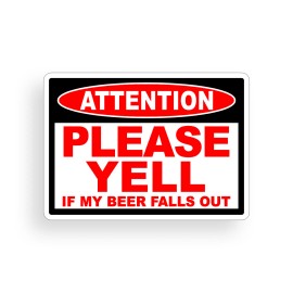 Real Sticky Funny Beer Fall Out Sticker Cup Cooler Car Vehicle Window Bumper Graphic Decal