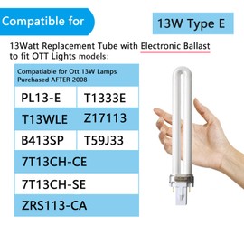 Ignixlite PL13-E-FFP 13W Type E Fluorescent Light Bulb Compatible with Electronic Ballast Bulb,Replace for Ottlite T1333E,5500K Bright Natural Daylight,G23 Base,2Pack