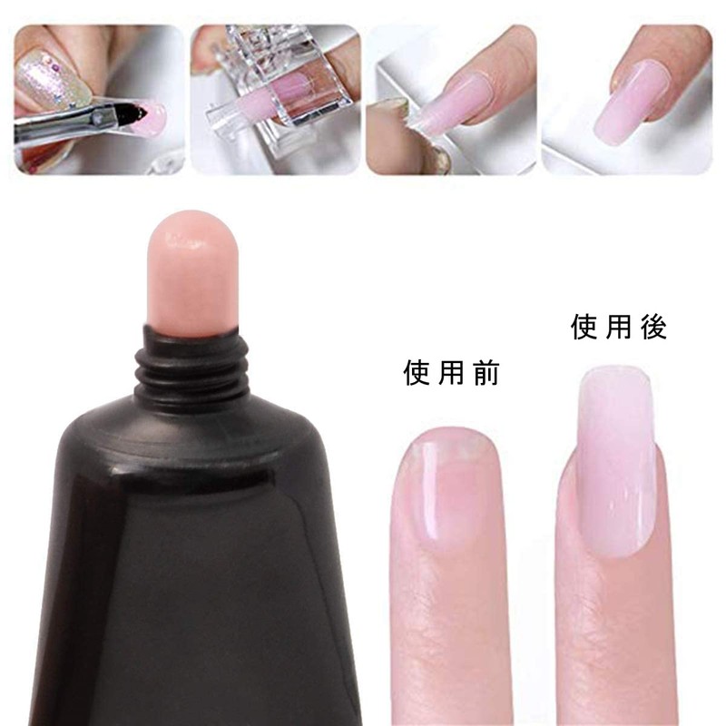 Biutee Polygel Set with LED Light, 8 Colors Nail Gel,