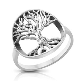 Sterling Silver Tree of Life Ring - Size 7