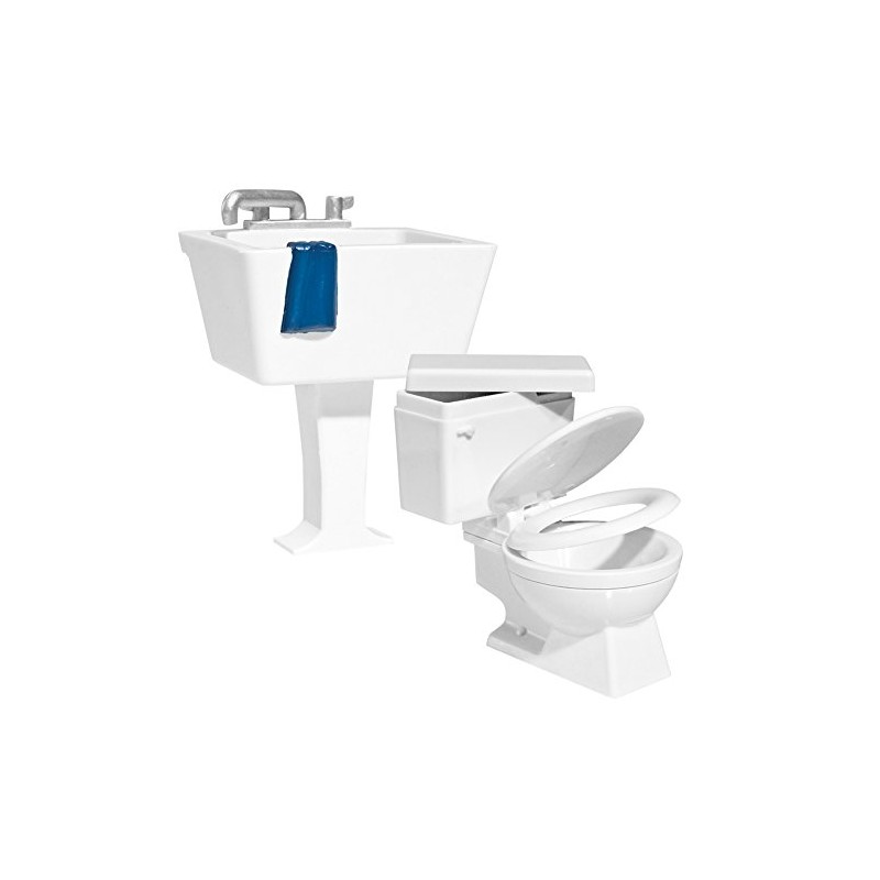 Hardcore Toilet and Sink Accessory Set for Wrestling Action Figures