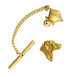 Creative Pewter Designs Gold Plated Golden Retriever Head Tie Tack DG090TT
