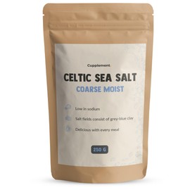 Cupplement Celtic Sea Salt 250 g Coarse Celtic Salt - For Salt Mill - Not Organic, Fleur de Sel, Himalaya, Himalayan Salt, Organic or Fine Minerals - Herbamare - Celtic Sea Salt