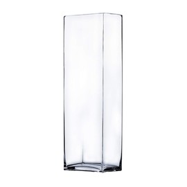 WGV Rectangle Block Vase, Length 6", Width 4", Height 14", Clear Floral Bouquet Glass Container, Fish Tank, Planter Terrarium for Wedding Party Event, Home Office Decor, 1 Piece