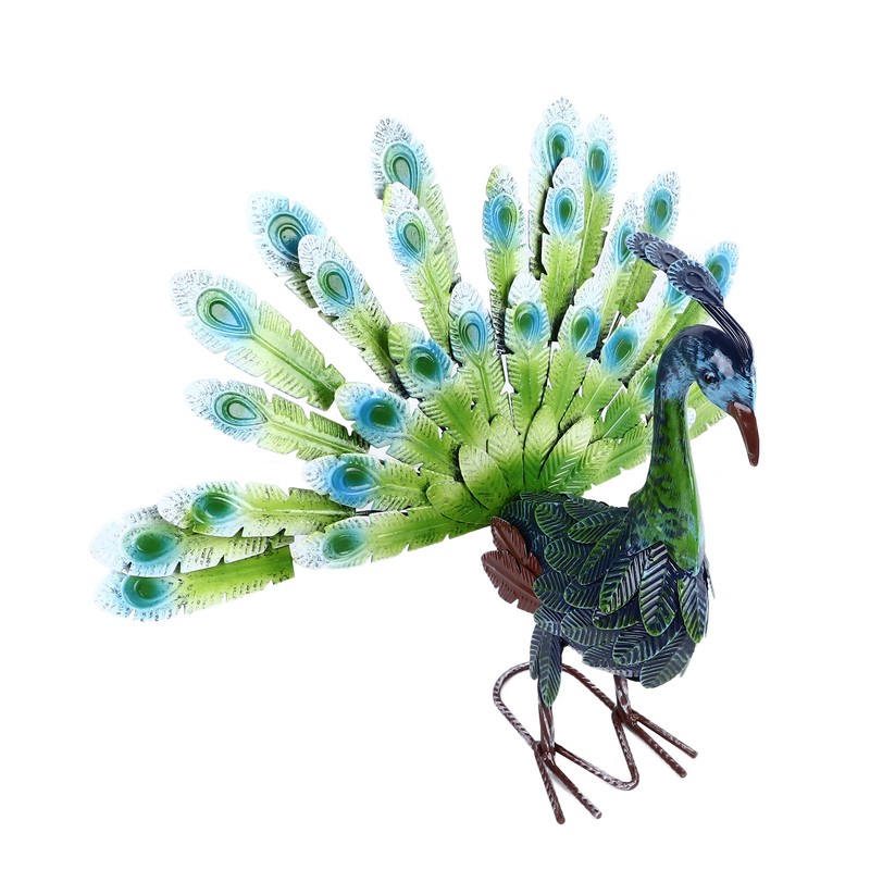 Metal Peacock Statue Realistic Easy DIY Assembly Beautiful Peacock Statue