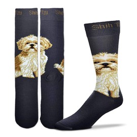 For Bare Feet Fbf Unisex-Adult Realistic Dog Breed Sock, Shih Tzu Realistic, One Size