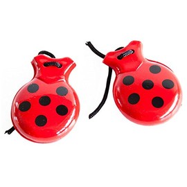 La Señorita Spanische Kastagnetten rot mit schwarzen Punkten Flamenco Kleid