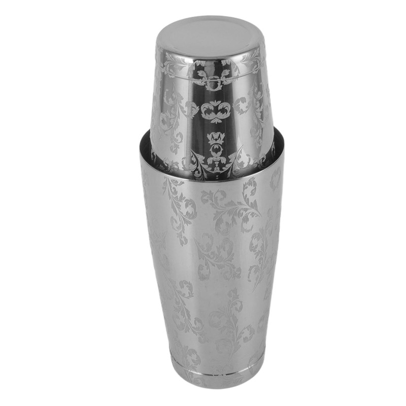 Stainless Steel Cocktail Shaker Engraved Martini Shaker Silver Japanese American