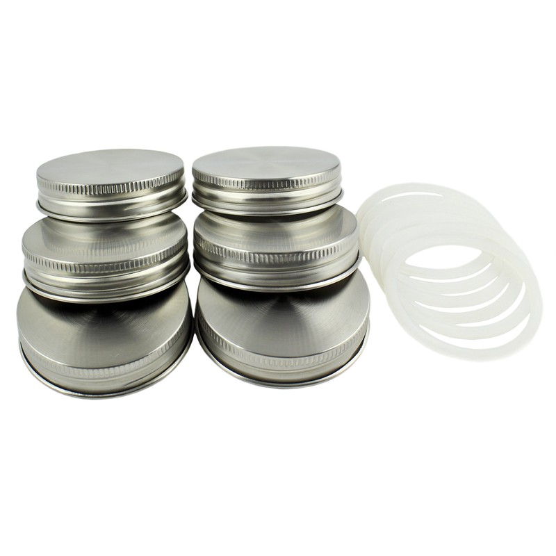 Zoie + Chloe Stainless Steel Mason Jar Lids with Silicone