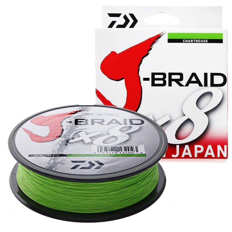 Daiwa J-Braid 8 Braid 0.28mm, 26,5kg/58lbs, 150m chartreuse
