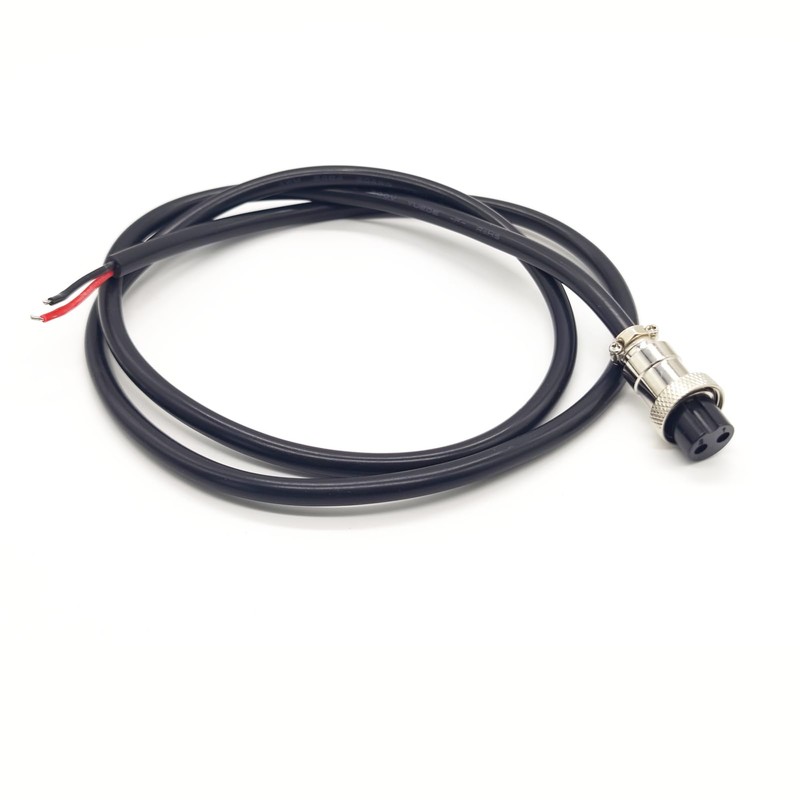 6.56 ft GX16 2 Pin Single Female Cable, GX16 2Pins