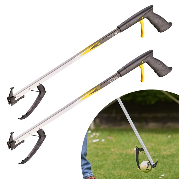 2 Pack The Helping Hand Company Classic Reacher Grabber. 1 x 26"/66cm & 1 x 32"/81cm. Long Handled Grabber Stick for Elderly, Disabled, Pregnant, or Anyone Struggling When Bending and Reaching