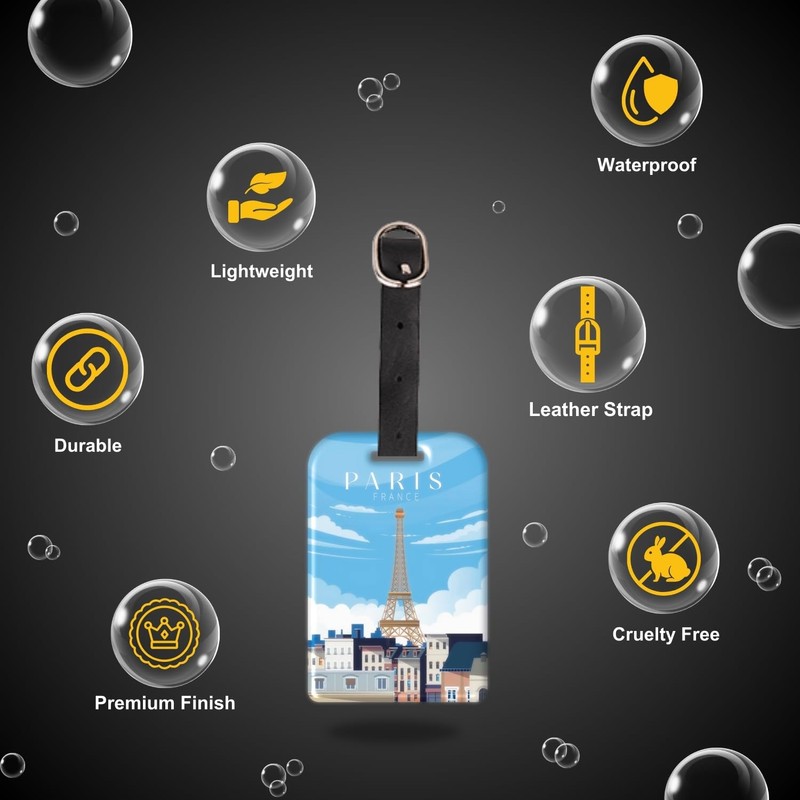 [Pack 2] tag8 Paris Smart Bag tag |Trendy Luggage tag
