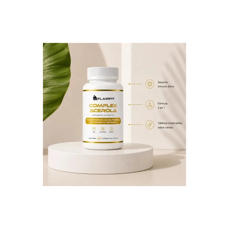 Flairfit® Complex Acerola 60 tabletas masticables | Suplemento alimenticio |