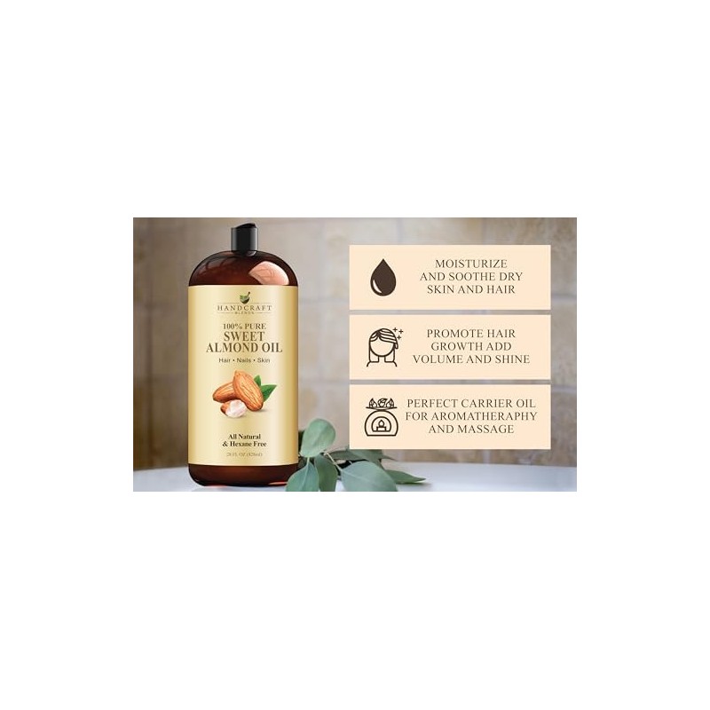 Handcraft Blends Aceite De Almendras Dulces - 28 Fl Oz