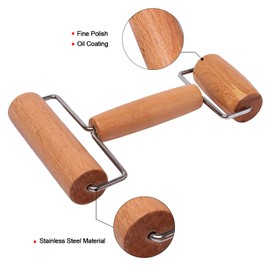 2 Pcs Wooden Pastry Pizza Roller Pin,Non Stick Rolling Pin for Baking Sold by Lasten