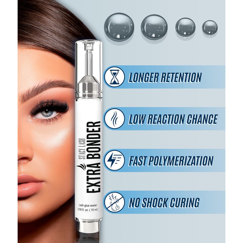 Lash Bonder for Eyelash Extensions by Stacy Lash /0.50fl.oz./15ml/Reduces Lash