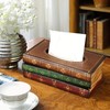 Tissue Box Holder, Elegant Wooden Antique Book Tissue Holder Dispenser,