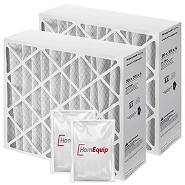 Honeywell 20x25x4 AC Furnace Air Filter, FC100A1037 Filter Replacement, Merv 11 Filter Media with Homequip Disposal Bag (2 Pack)