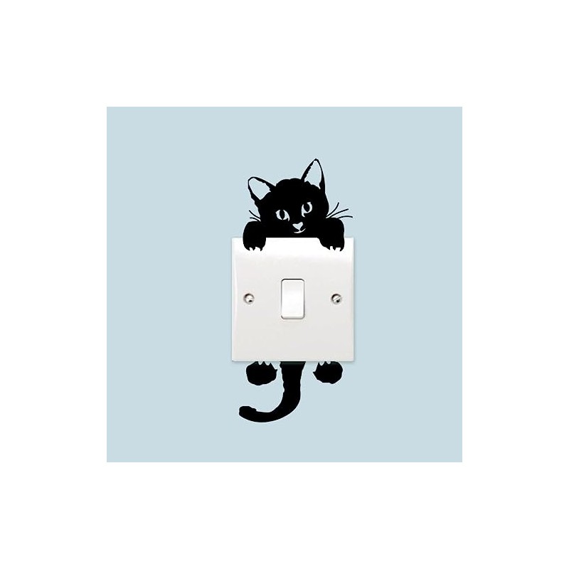 White Switch Wall Stickers Cat Decorative Switch, Wall Stickers