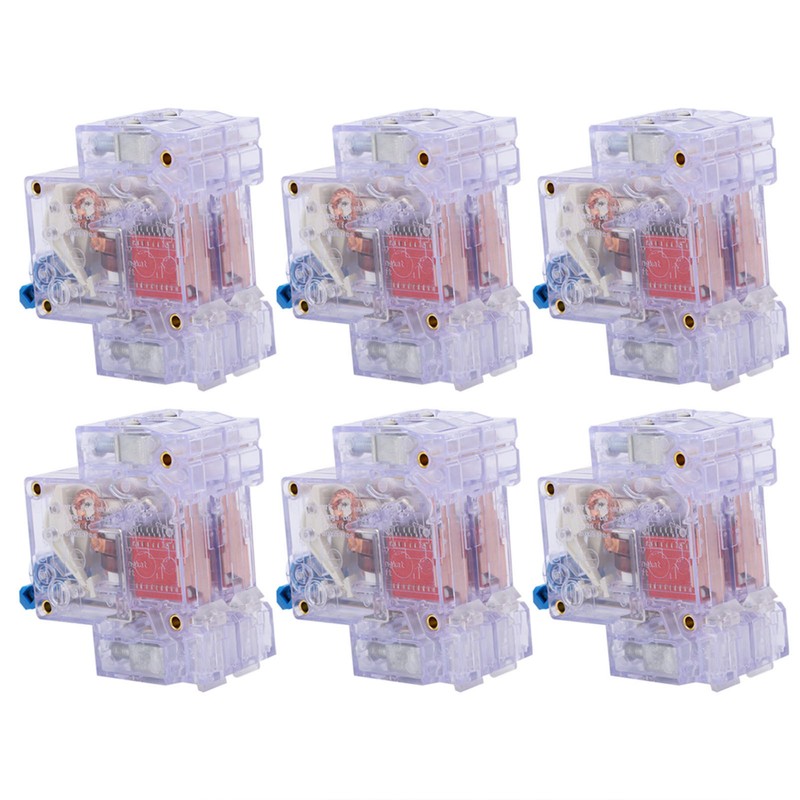 6pcs DZ47‑63 2P 6‑63A Transparent MCB Mini Circuit Breaker Air