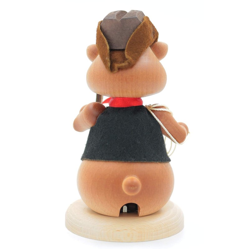Kuhnert - Hamster Smoker Figurine Solid Wood Turned 13 cm