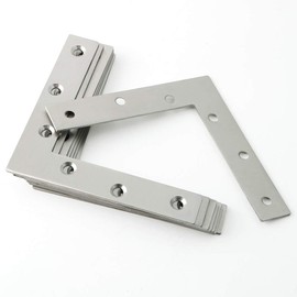 SAYAYO Flat L Shape Repair Mending Plate Joint Bracket Support Brace 120mm* 120mm, Stainless Steel Brushed Finished, 8 Pcs, EJ7120L-8P