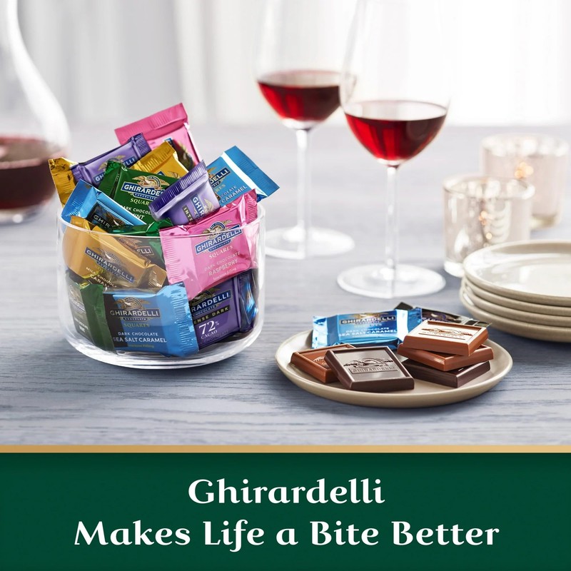 Ghirardelli Chocolate Squares, Dark and Mint Filled, 5.32 oz., (Pack