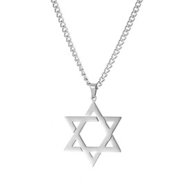 ShiQiao Spl Star of David Necklace for Women Men Hexagram Necklace Silver Pendant Birthday Christmas Gifts for Boys Girls
