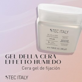 TEC ITALY Gel Della Cera Efecto Húmedo 280 g – Gel Fijación Media Cabello, Acabado Húmedo, Estiliza y Acondiciona, Para Todo Tipo de Cabello, Con Amin