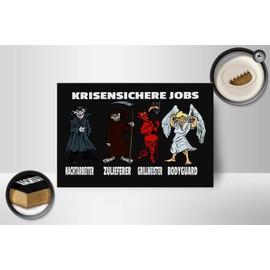 Wooden Sign Saying 18 x 12 cm Crisisensichere Jobs Night Worker Decorative Sign